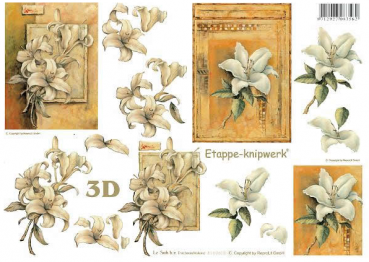 3D Schneidebogen Lilien weiss
